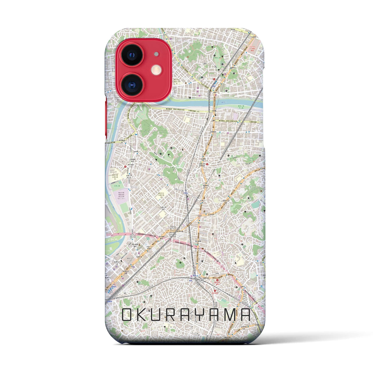 【大倉山(神奈川県)】地図柄iPhoneケース(バックカバータイプ)