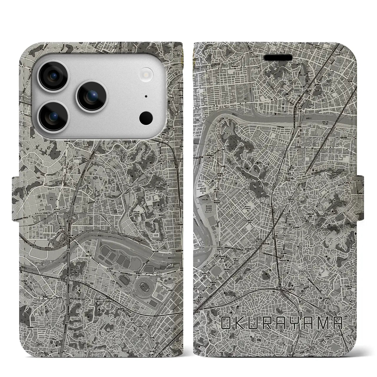 【大倉山(神奈川県)】地図柄iPhoneケース(手帳タイプ)