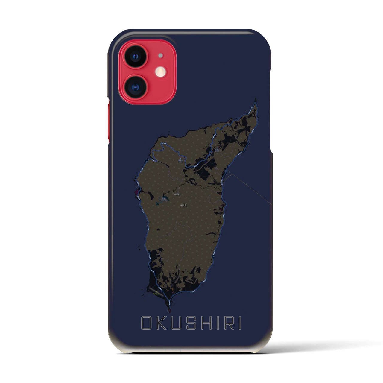 【奥尻(北海道)】地図柄iPhoneケース(バックカバータイプ)