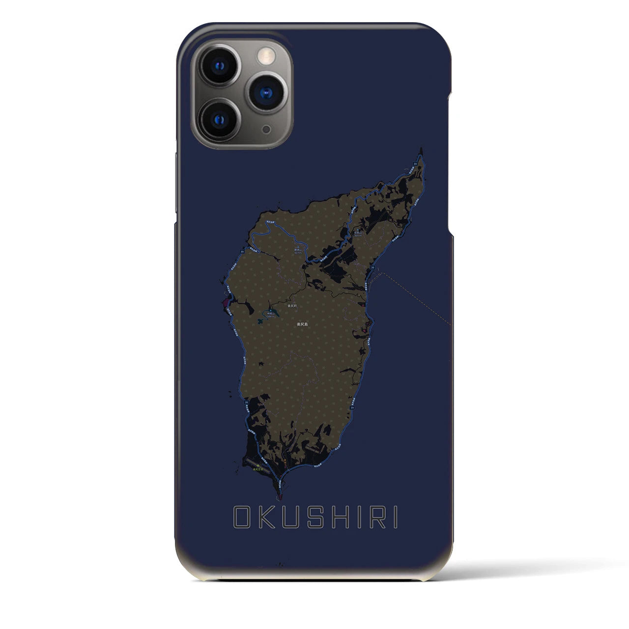 【奥尻(北海道)】地図柄iPhoneケース(バックカバータイプ)