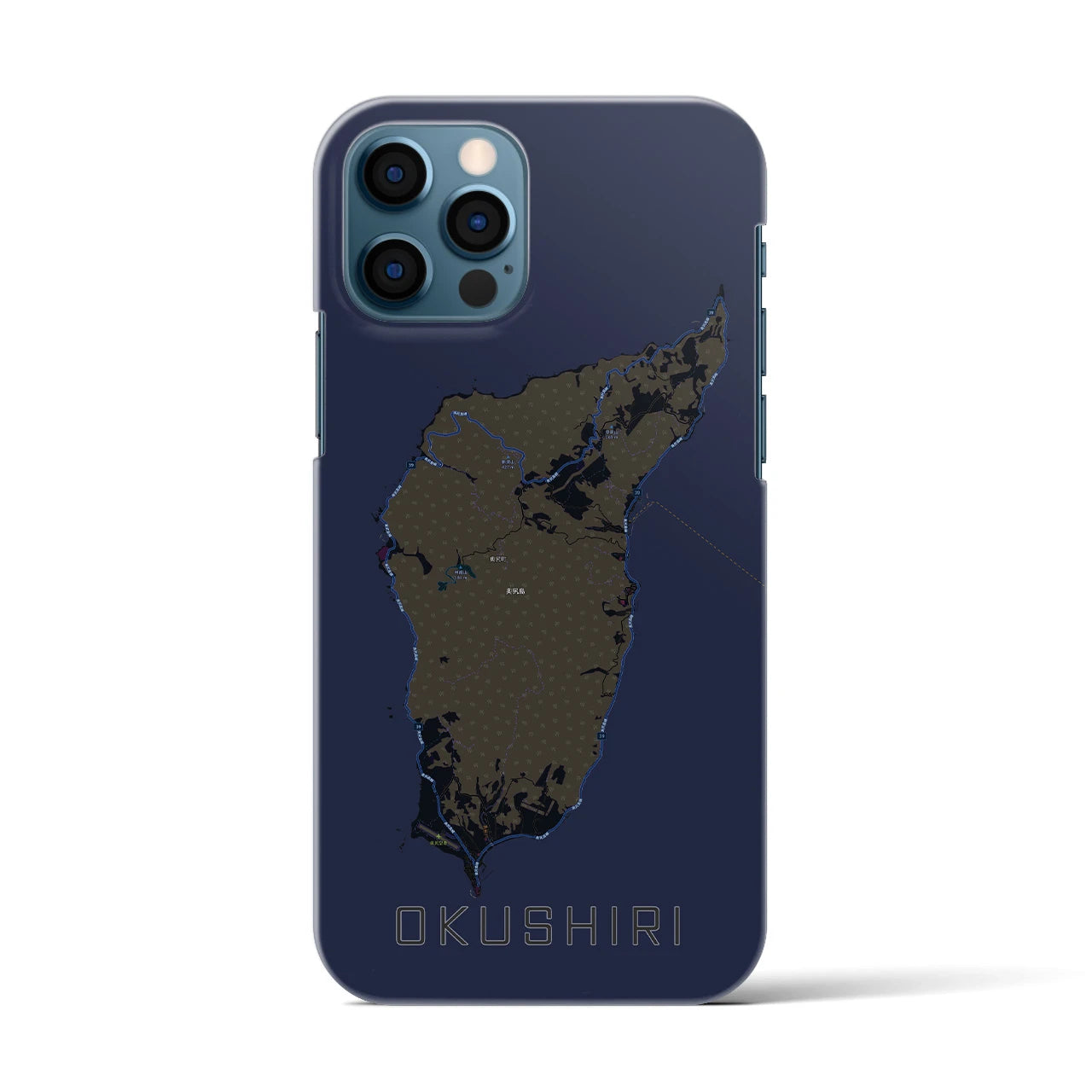 【奥尻(北海道)】地図柄iPhoneケース(バックカバータイプ)