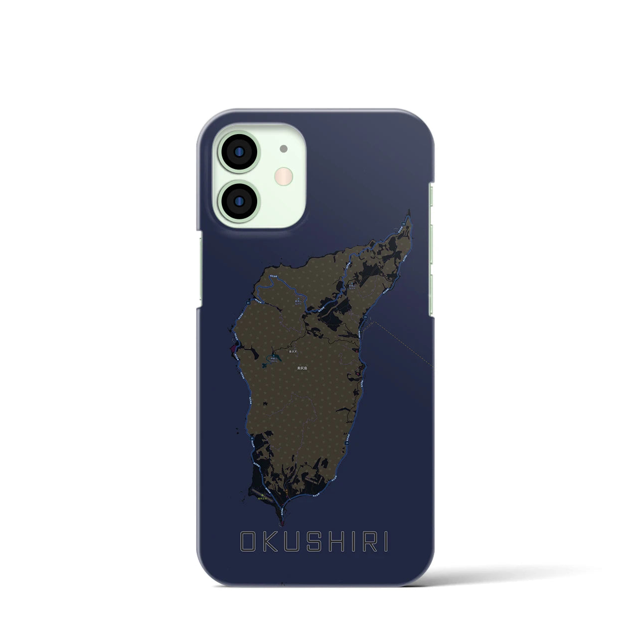 【奥尻(北海道)】地図柄iPhoneケース(バックカバータイプ)