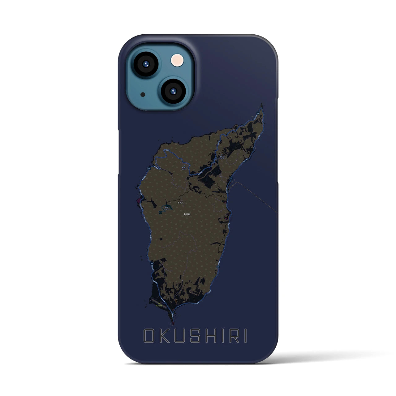 【奥尻(北海道)】地図柄iPhoneケース(バックカバータイプ)