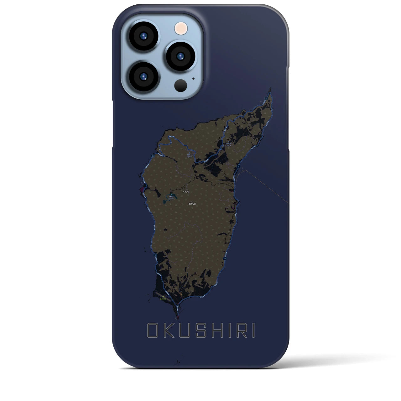 【奥尻(北海道)】地図柄iPhoneケース(バックカバータイプ)