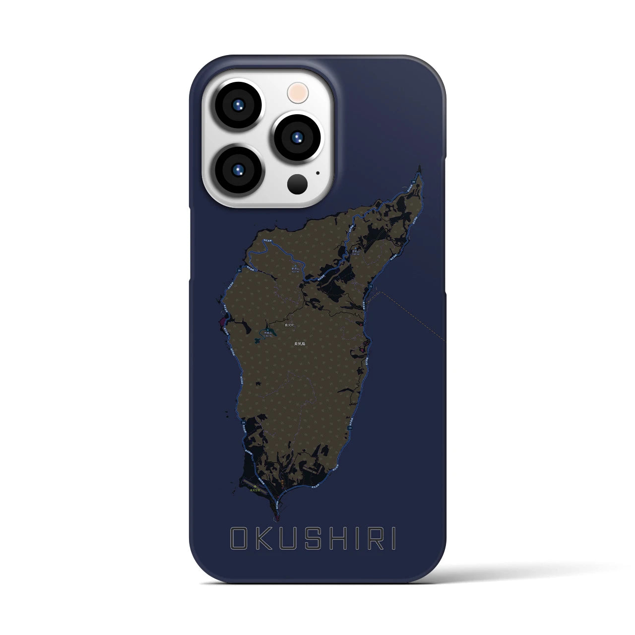 【奥尻(北海道)】地図柄iPhoneケース(バックカバータイプ)
