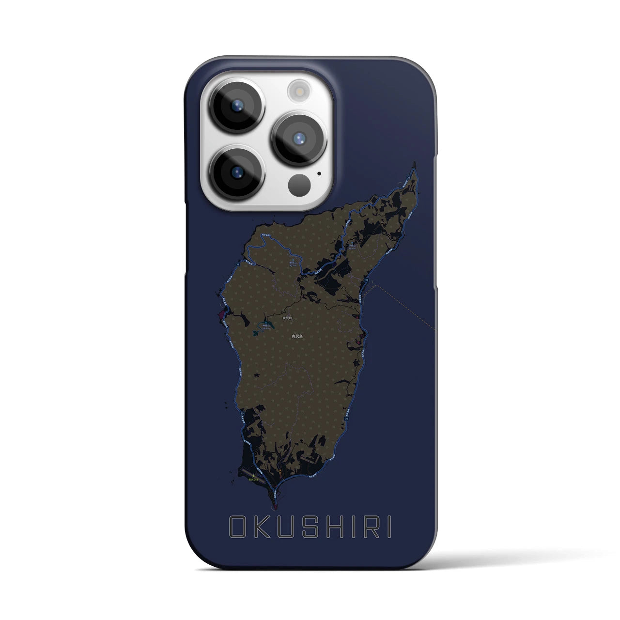 【奥尻(北海道)】地図柄iPhoneケース(バックカバータイプ)