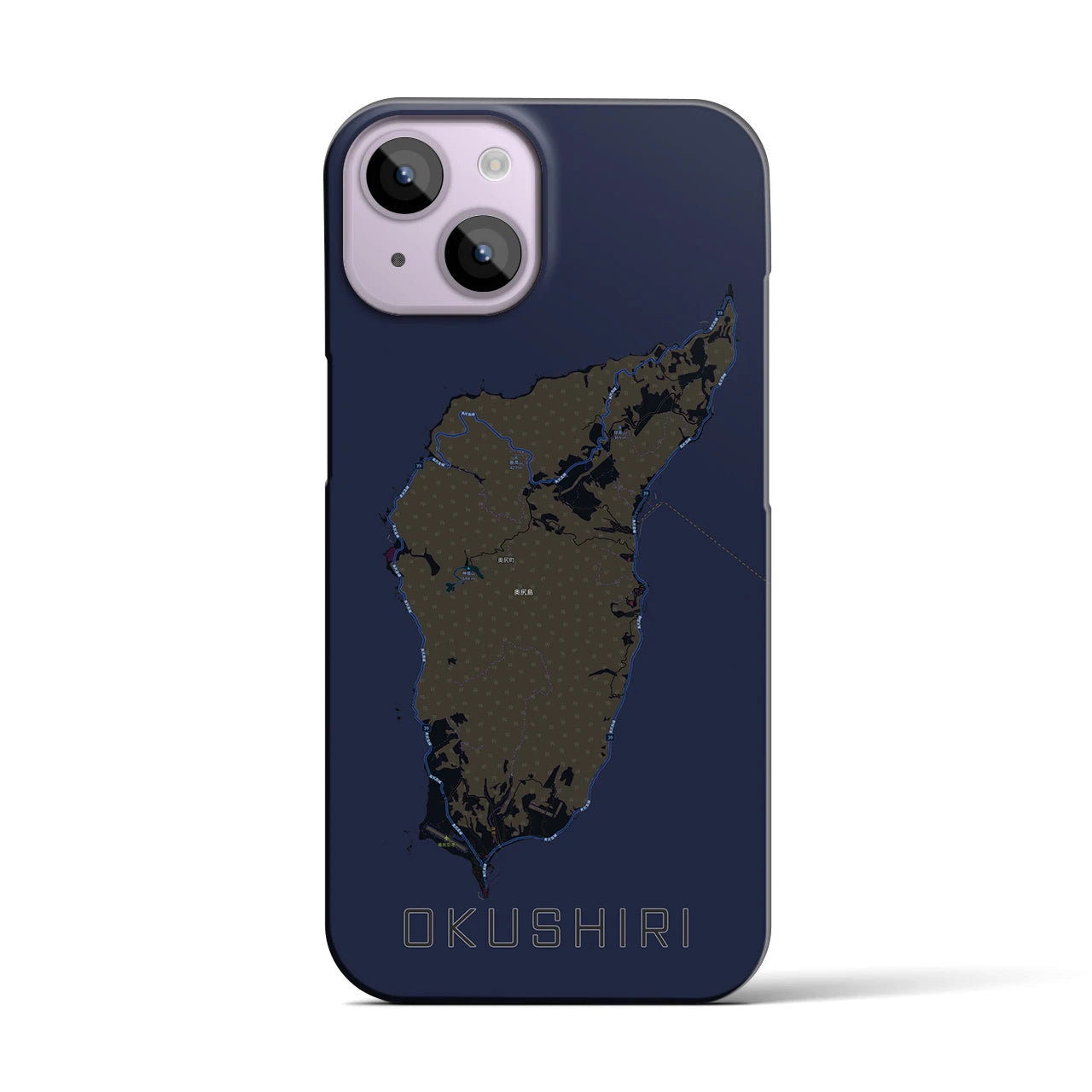 【奥尻(北海道)】地図柄iPhoneケース(バックカバータイプ)