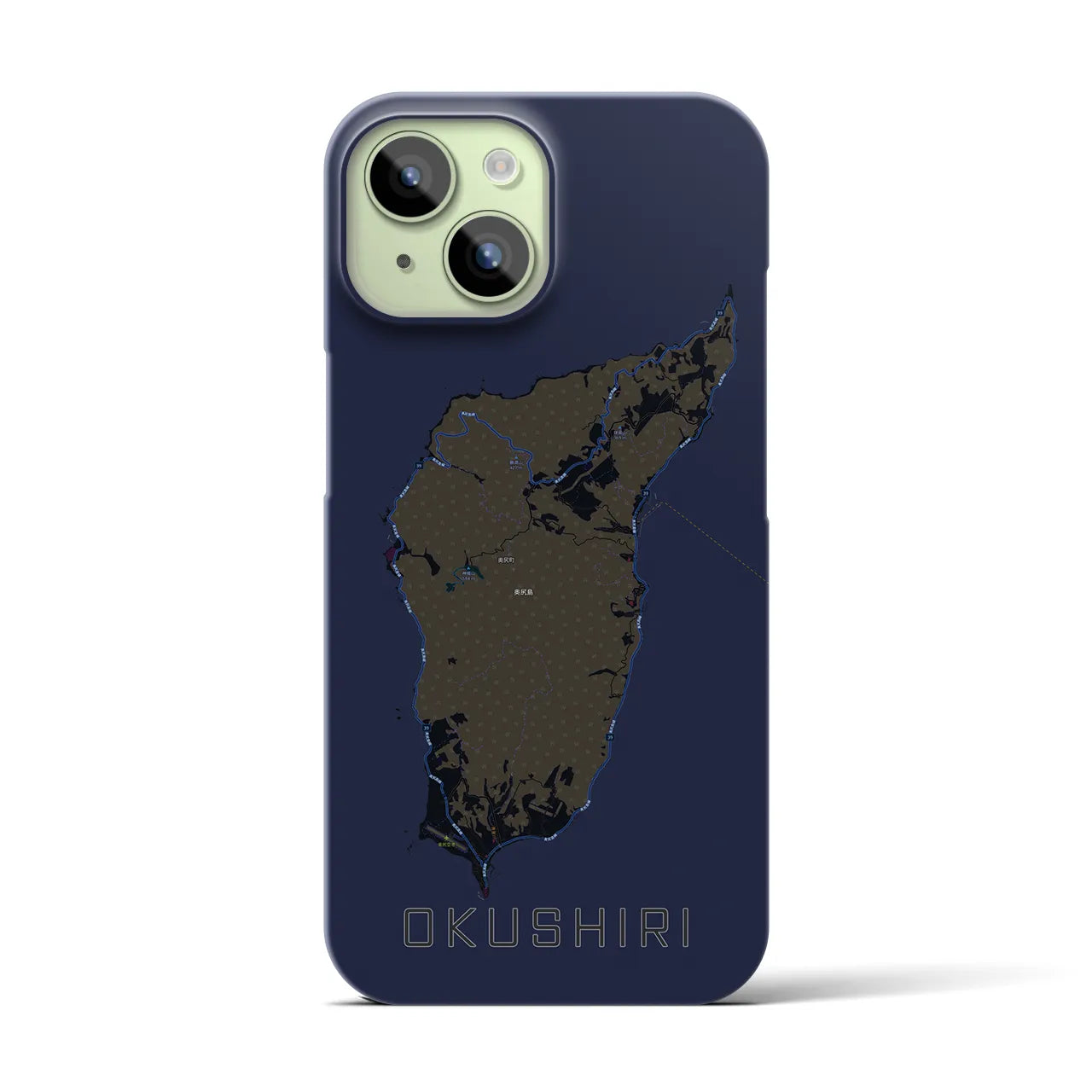 【奥尻(北海道)】地図柄iPhoneケース(バックカバータイプ)