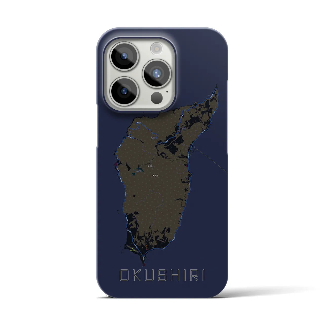 【奥尻(北海道)】地図柄iPhoneケース(バックカバータイプ)