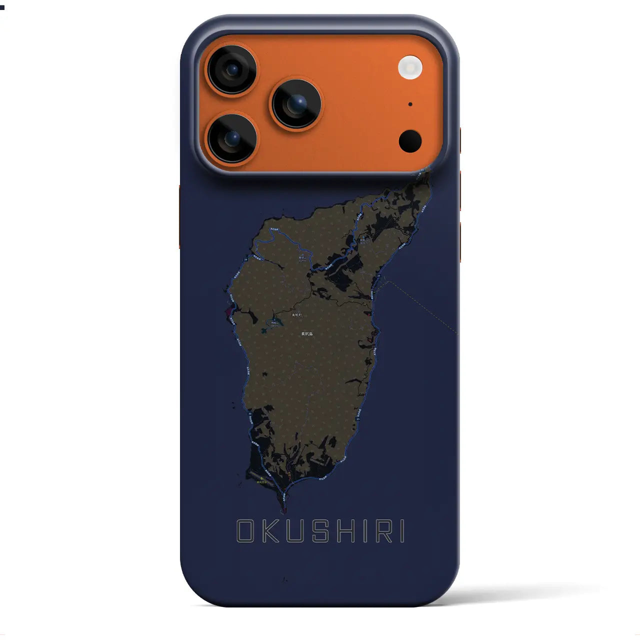 【奥尻(北海道)】地図柄iPhoneケース(バックカバータイプ)