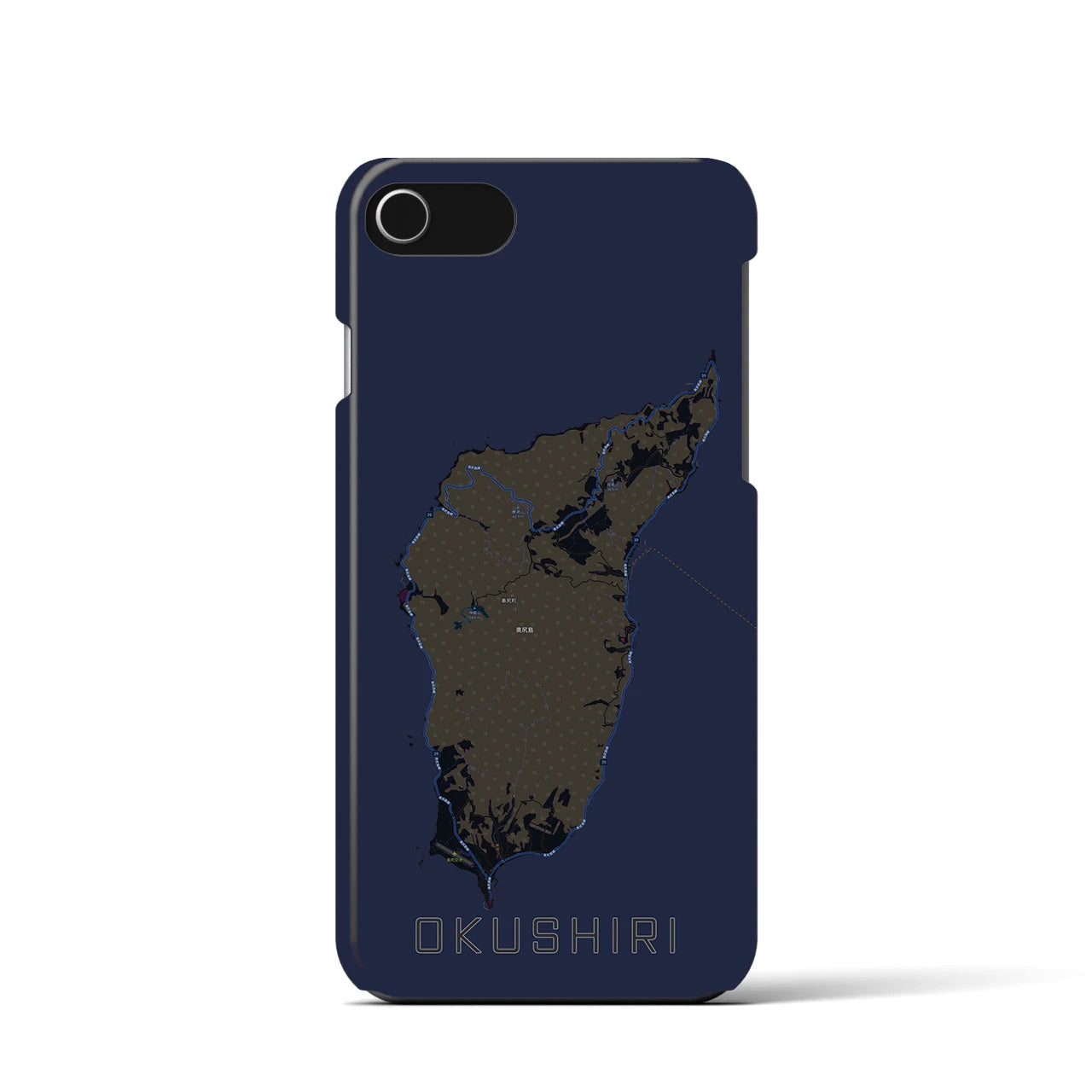 【奥尻(北海道)】地図柄iPhoneケース(バックカバータイプ)