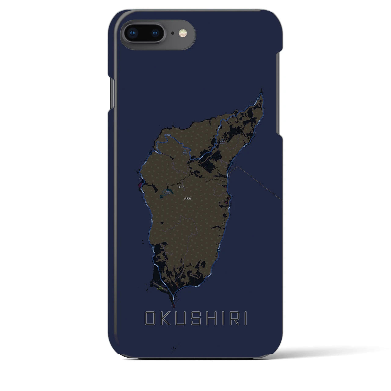 【奥尻(北海道)】地図柄iPhoneケース(バックカバータイプ)