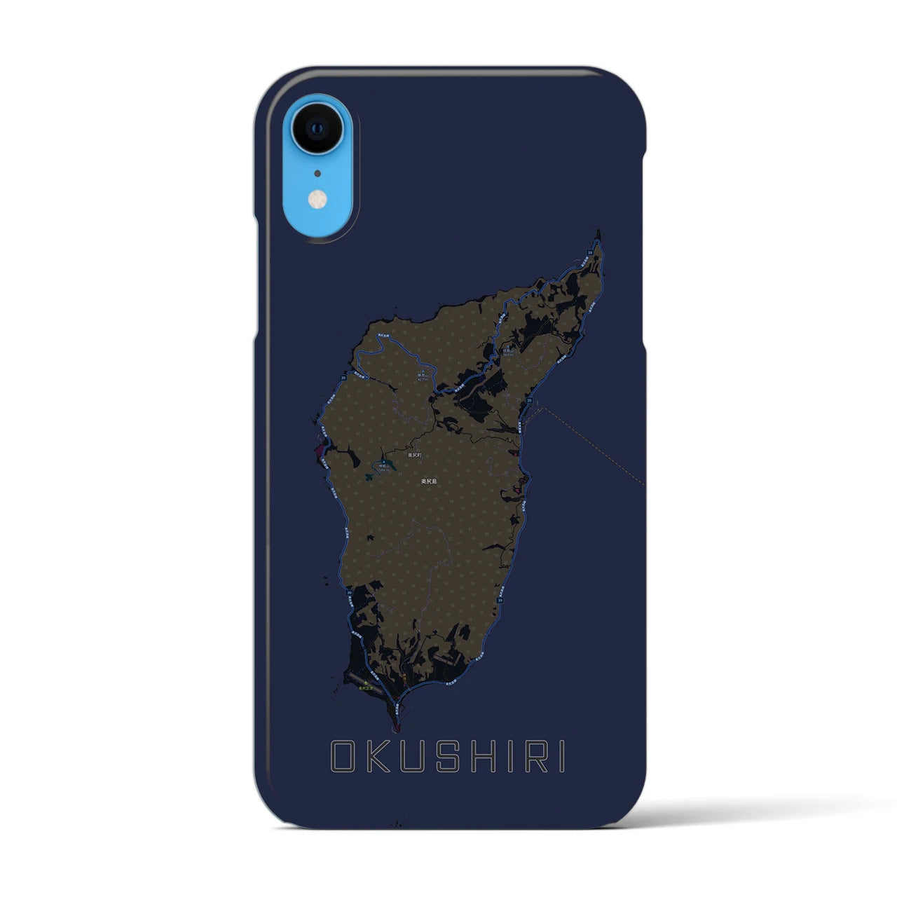 【奥尻(北海道)】地図柄iPhoneケース(バックカバータイプ)