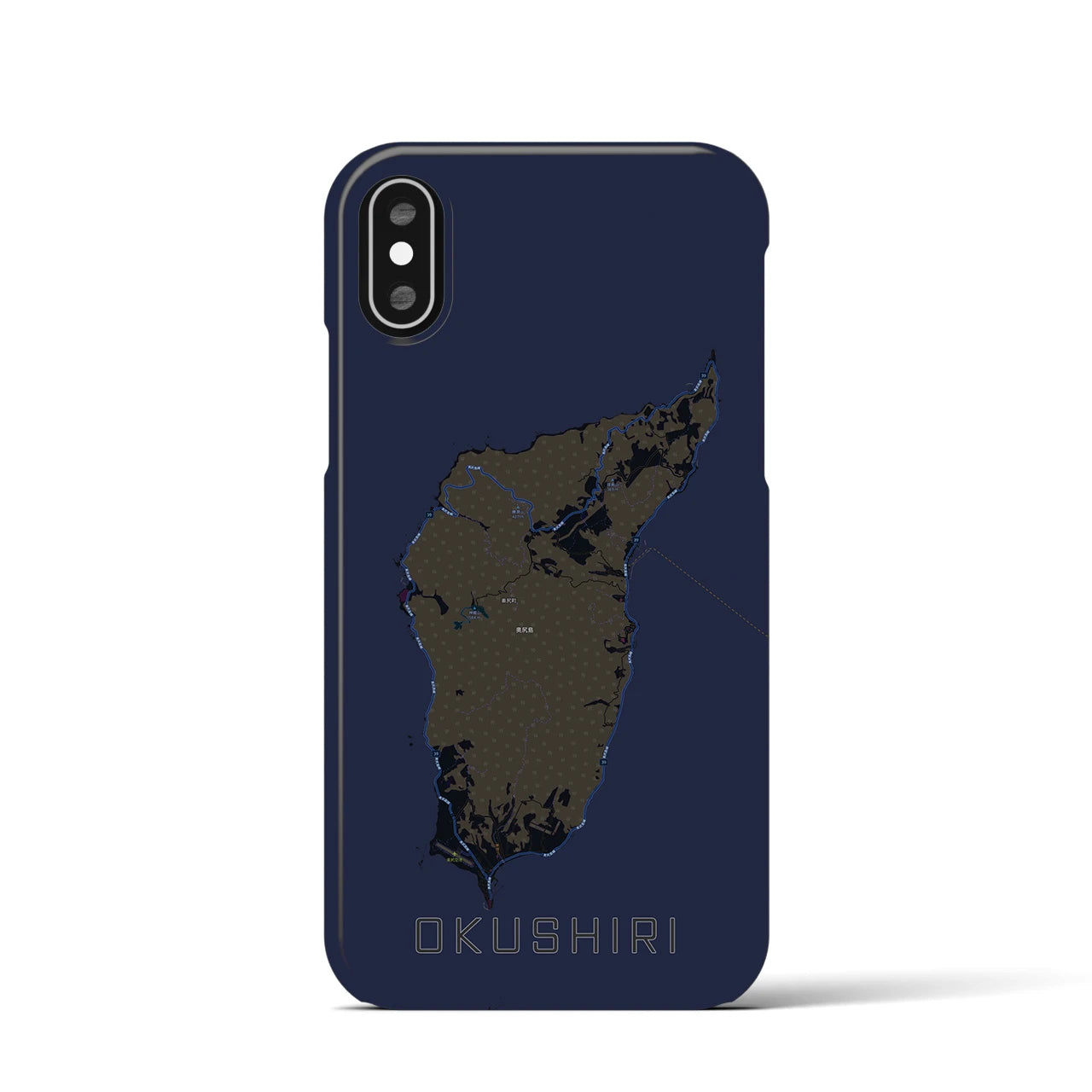 【奥尻(北海道)】地図柄iPhoneケース(バックカバータイプ)