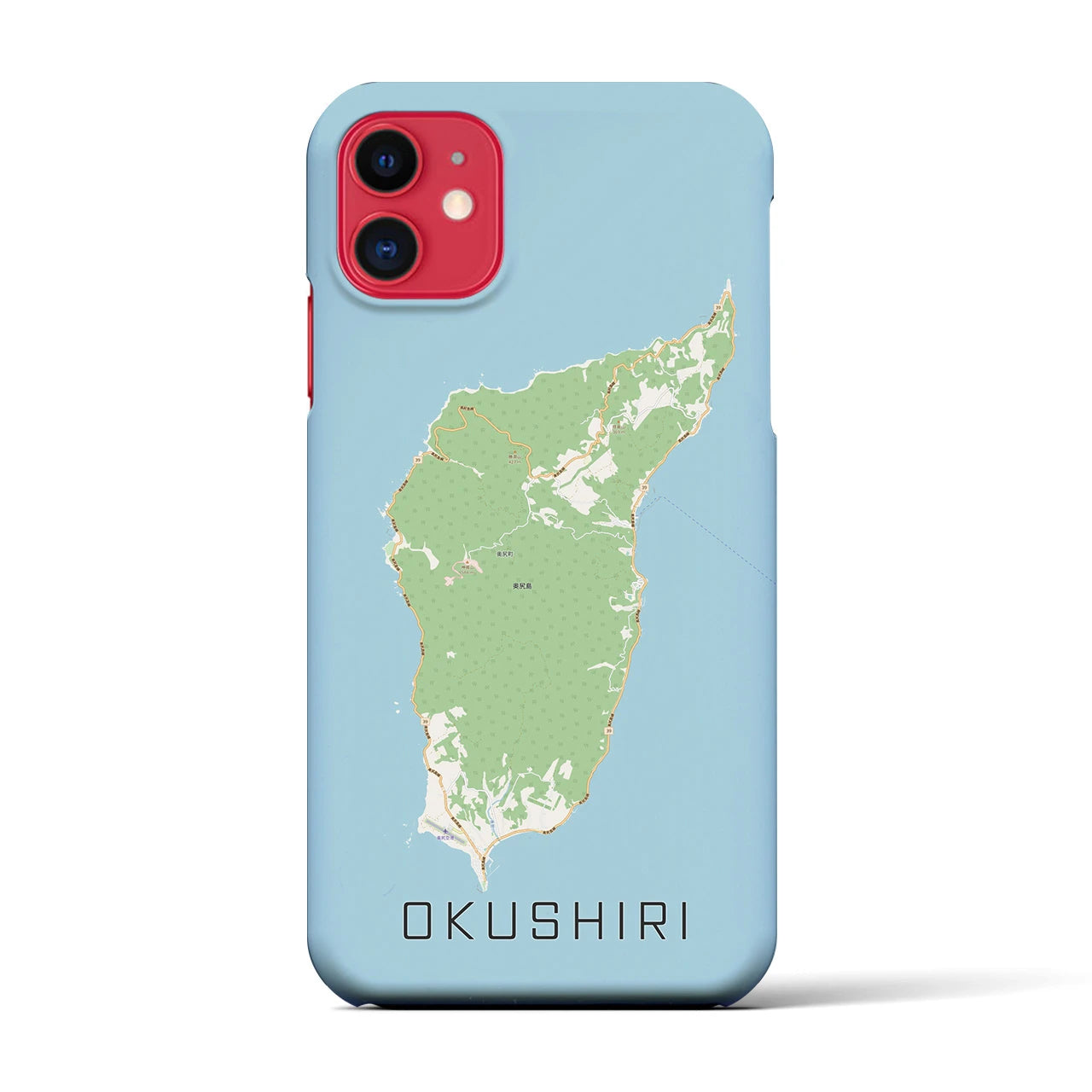 【奥尻(北海道)】地図柄iPhoneケース(バックカバータイプ)