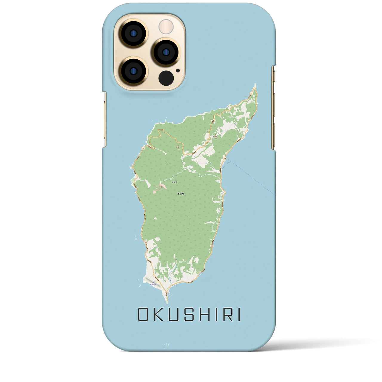 【奥尻(北海道)】地図柄iPhoneケース(バックカバータイプ)