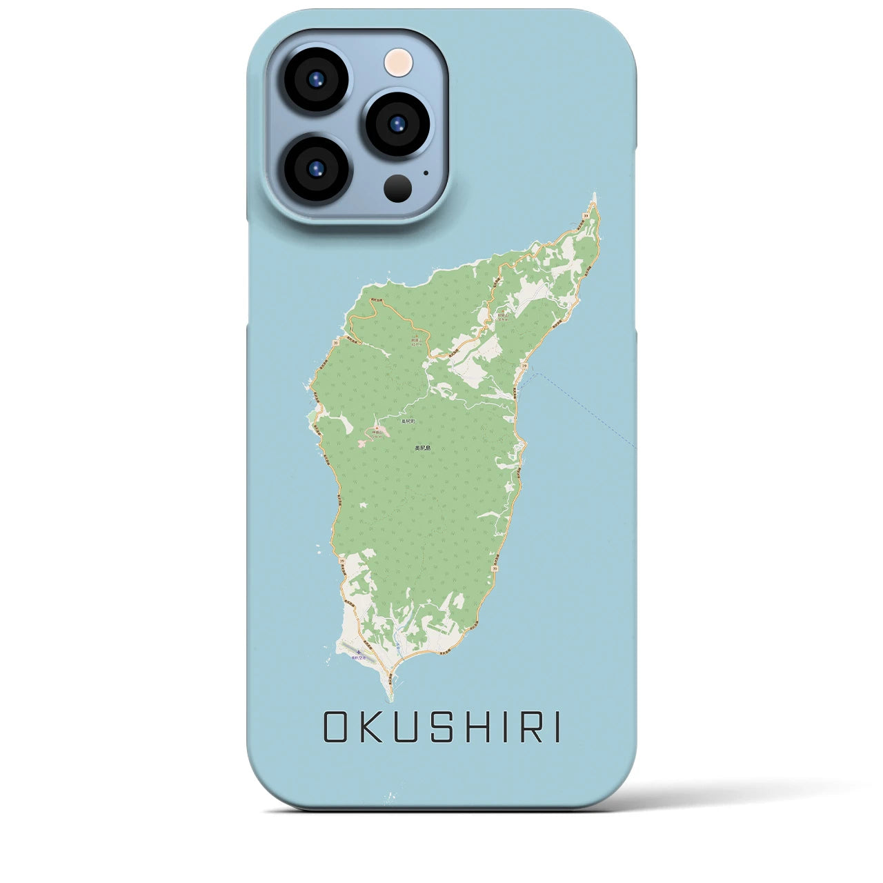 【奥尻(北海道)】地図柄iPhoneケース(バックカバータイプ)