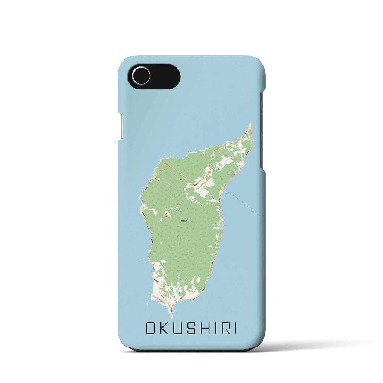 【奥尻(北海道)】地図柄iPhoneケース(バックカバータイプ)
