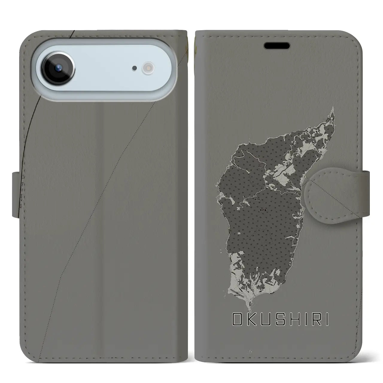 【奥尻(北海道)】地図柄iPhoneケース(手帳タイプ)