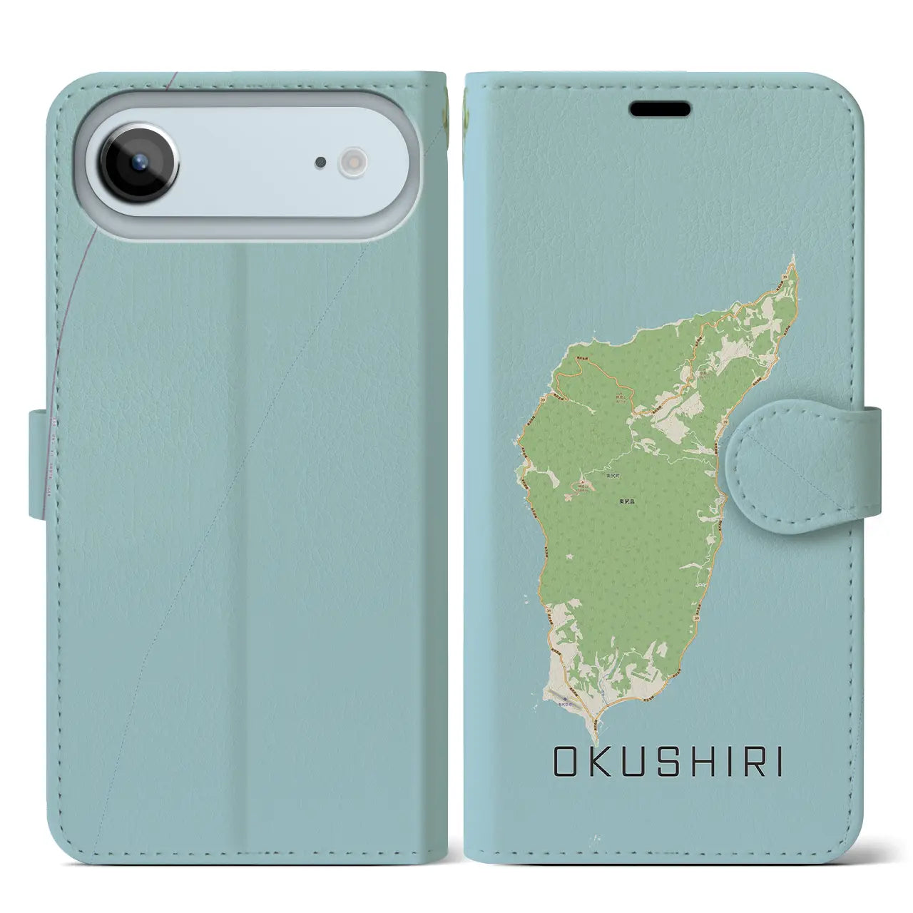 【奥尻(北海道)】地図柄iPhoneケース(手帳タイプ)