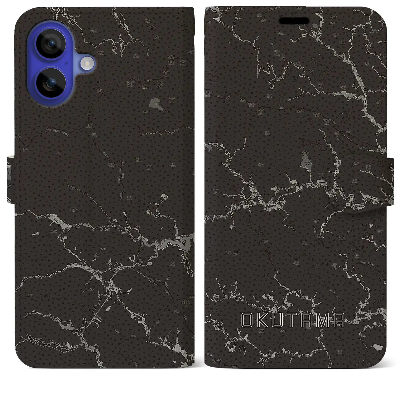 【奥多摩(東京都)】地図柄iPhoneケース(手帳タイプ)