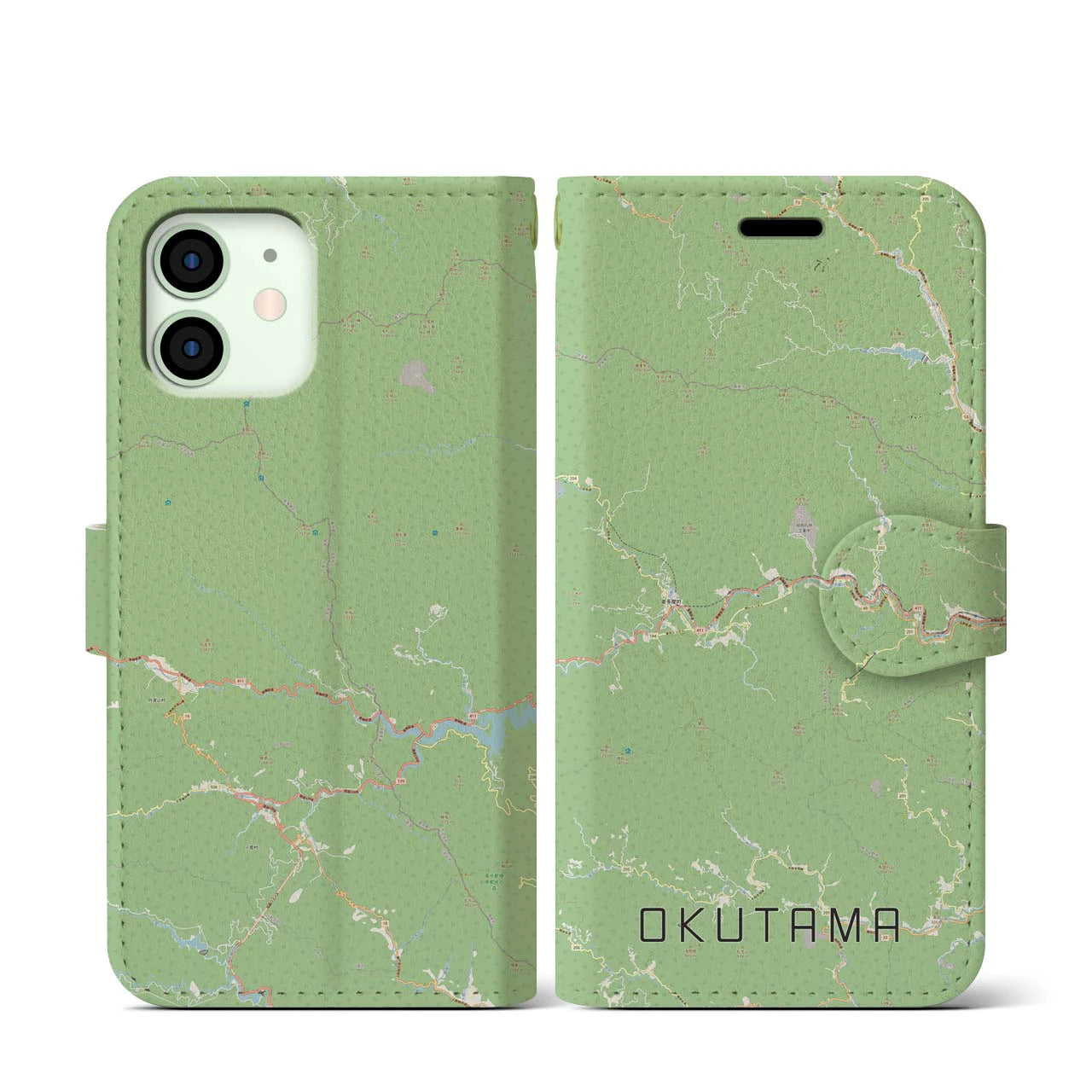 【奥多摩(東京都)】地図柄iPhoneケース(手帳タイプ)