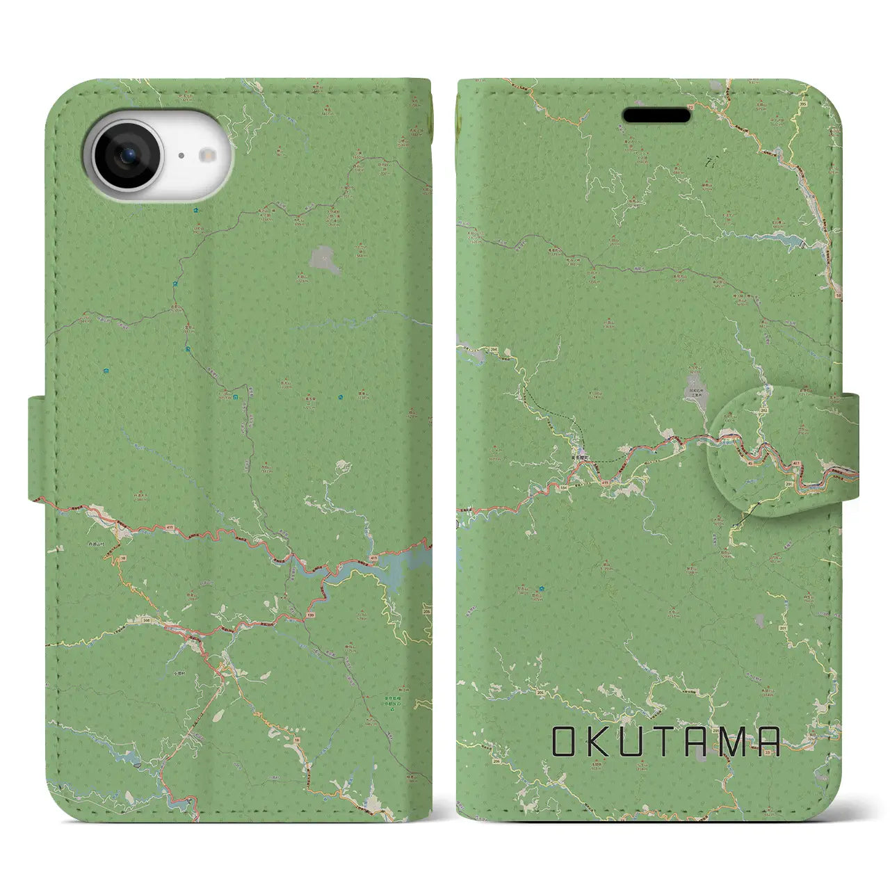 【奥多摩(東京都)】地図柄iPhoneケース(手帳タイプ)