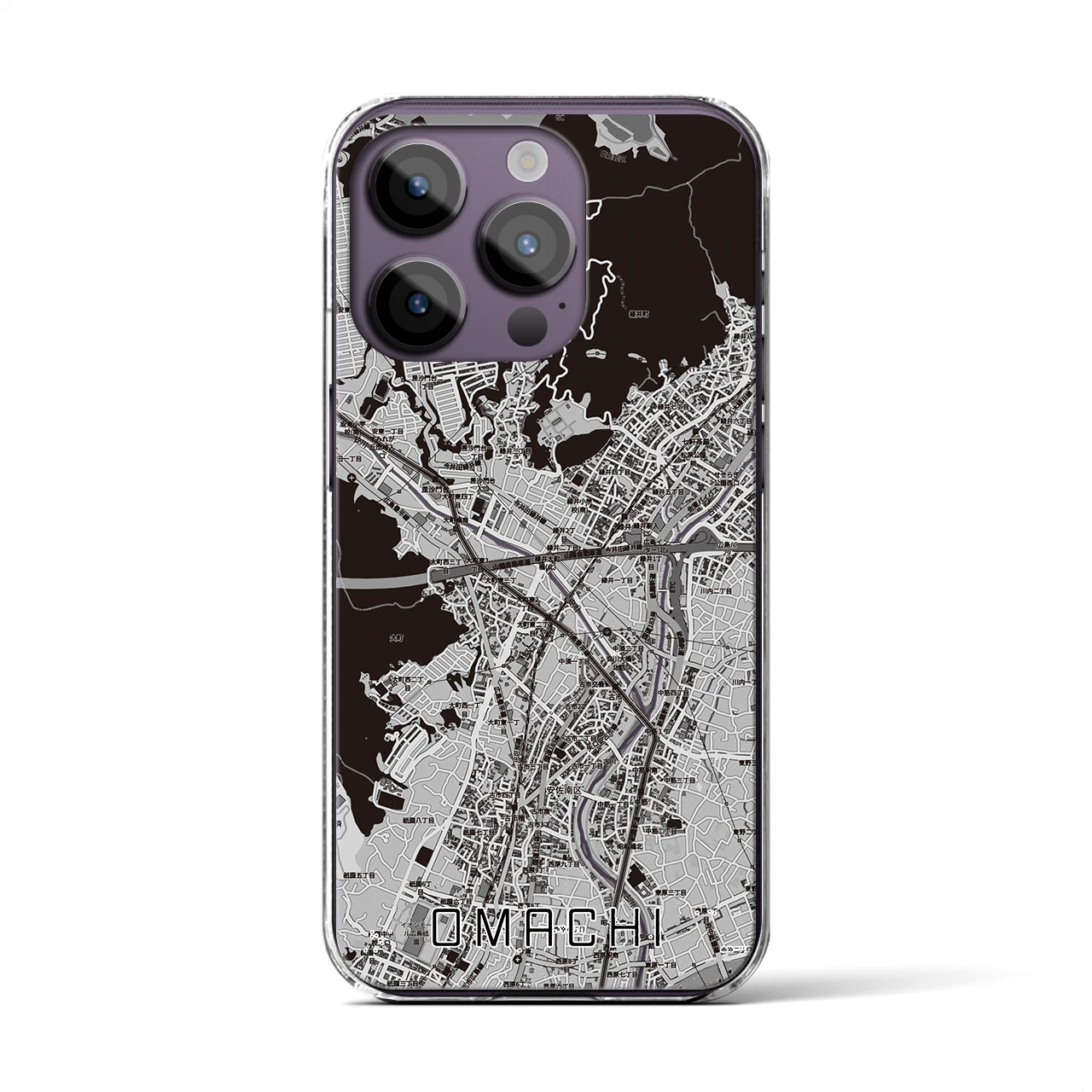 【大町(広島県)】地図柄iPhoneケース(クリアタイプ)