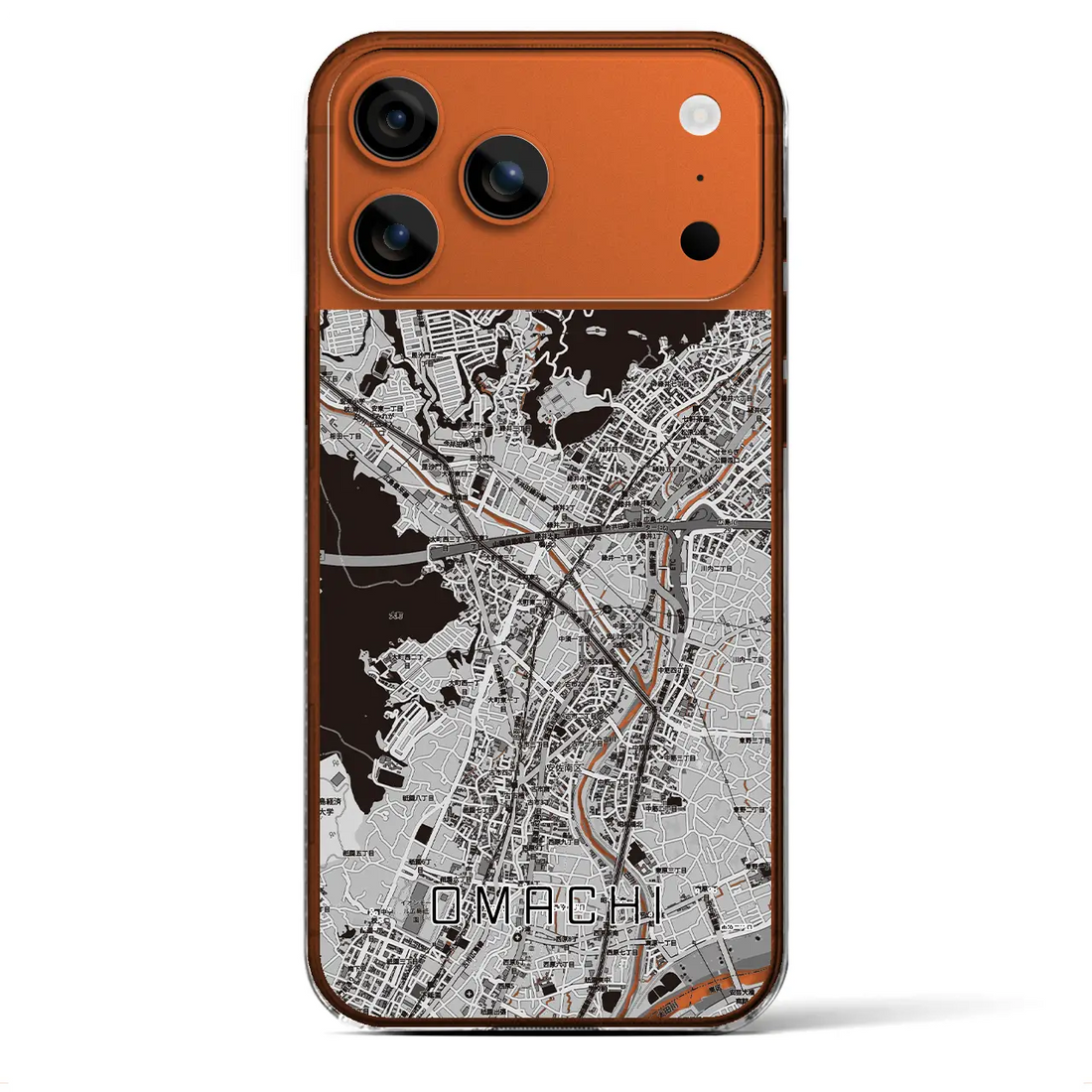 【大町(広島県)】地図柄iPhoneケース(クリアタイプ)