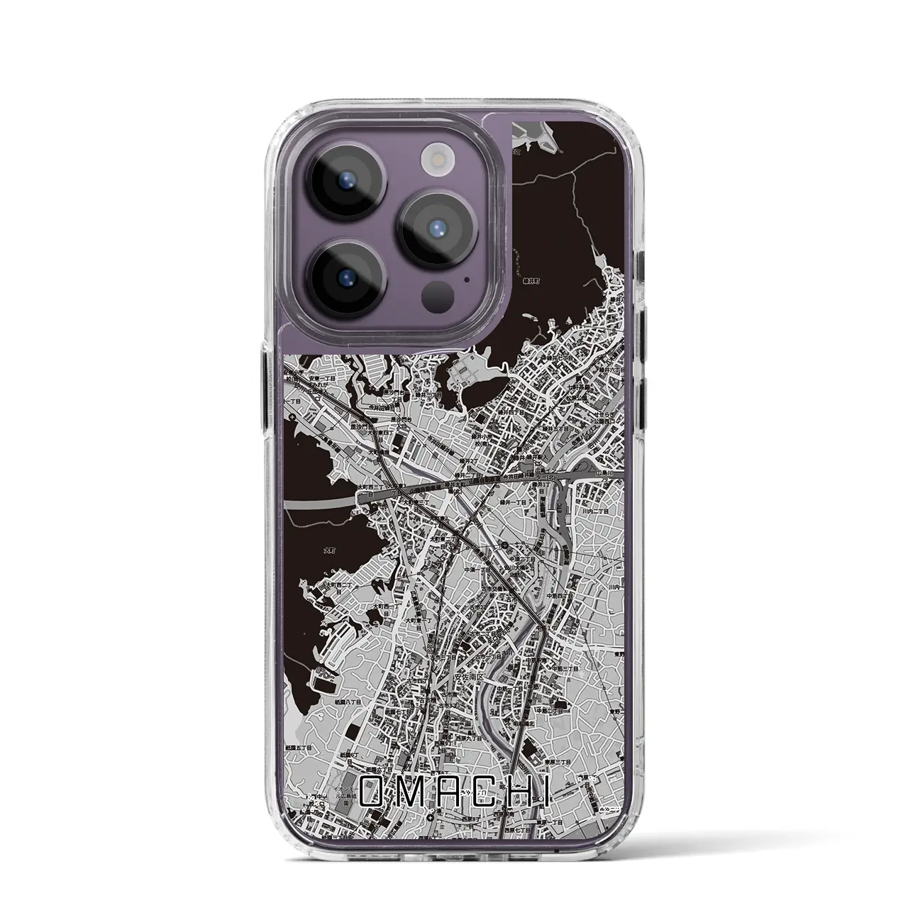 【大町(広島県)】地図柄iPhoneケース(MagSafeタイプ)