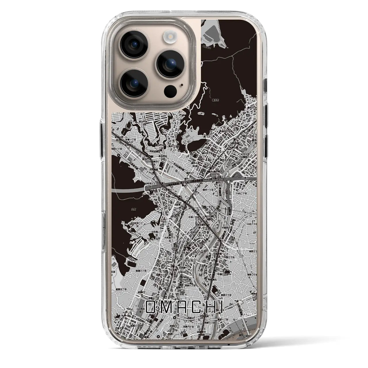 【大町(広島県)】地図柄iPhoneケース(MagSafeタイプ)