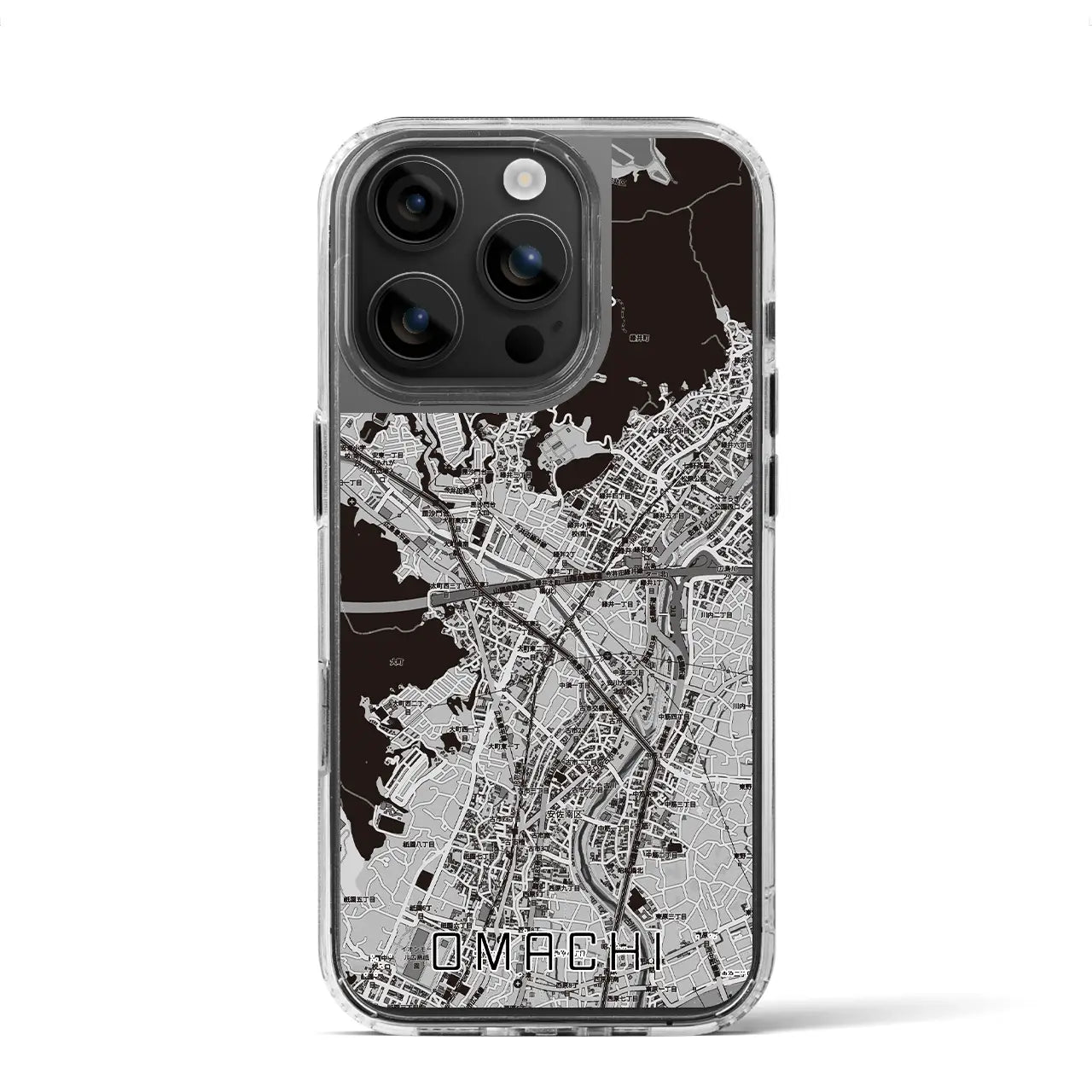 【大町(広島県)】地図柄iPhoneケース(MagSafeタイプ)