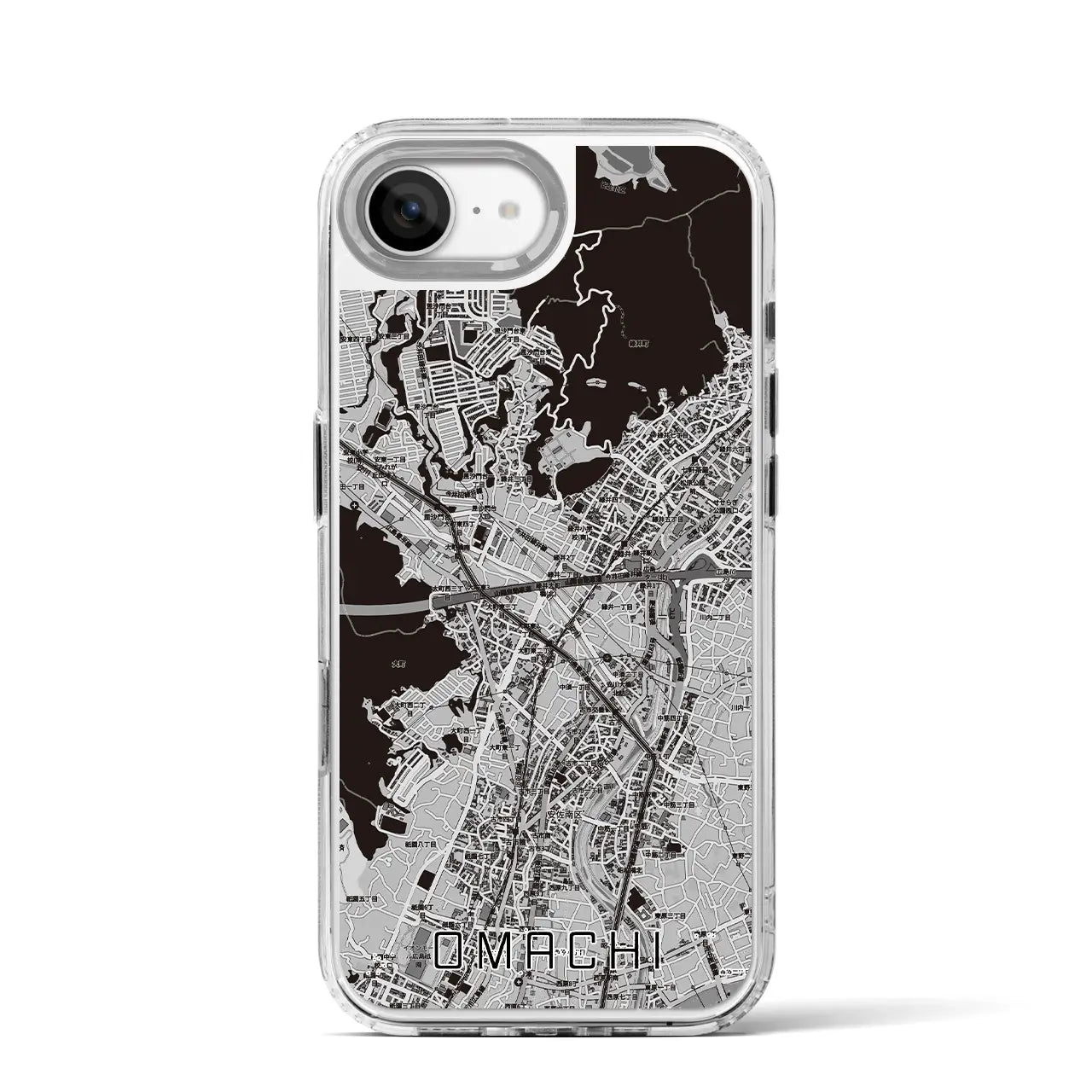 【大町(広島県)】地図柄iPhoneケース(MagSafeタイプ)