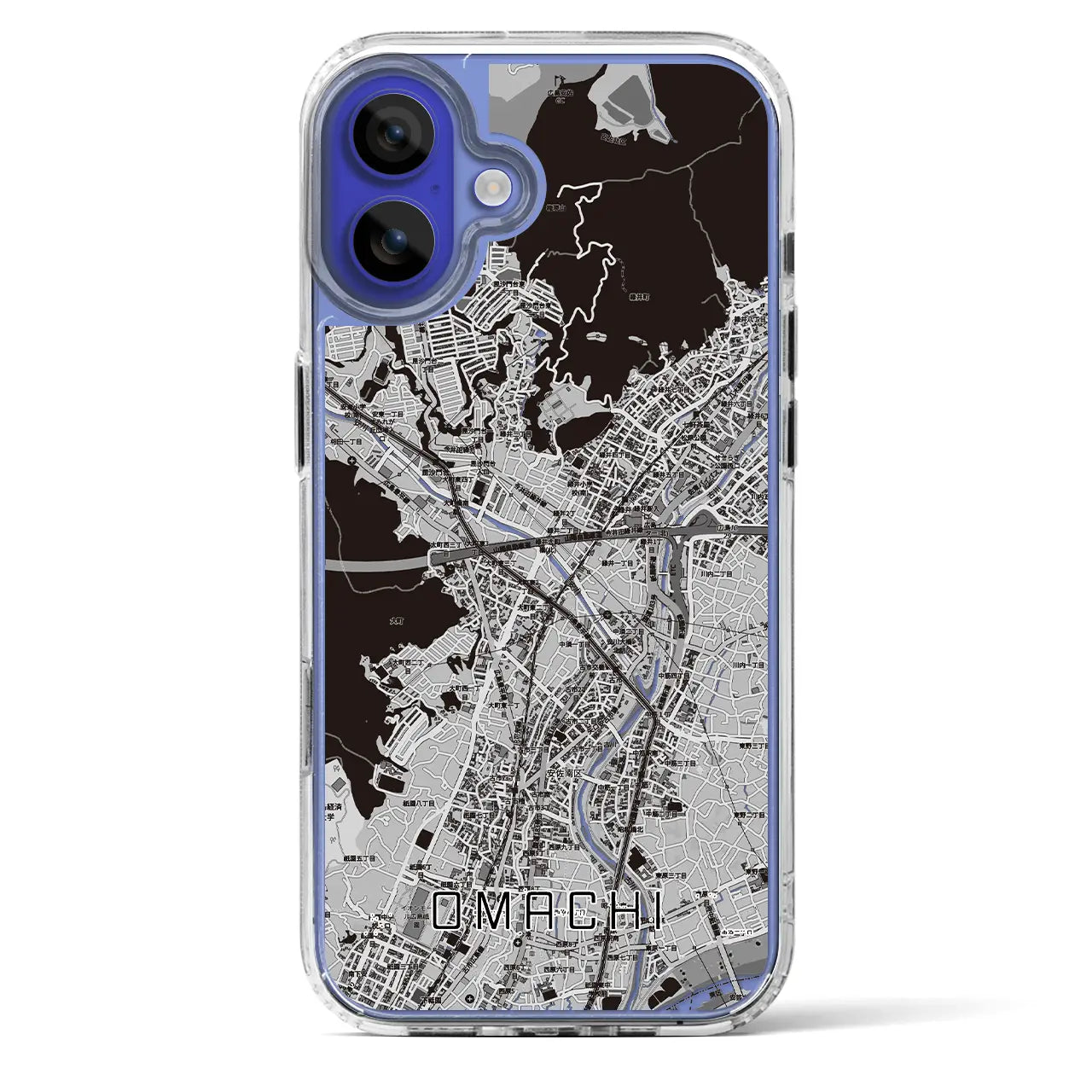 【大町(広島県)】地図柄iPhoneケース(MagSafeタイプ)