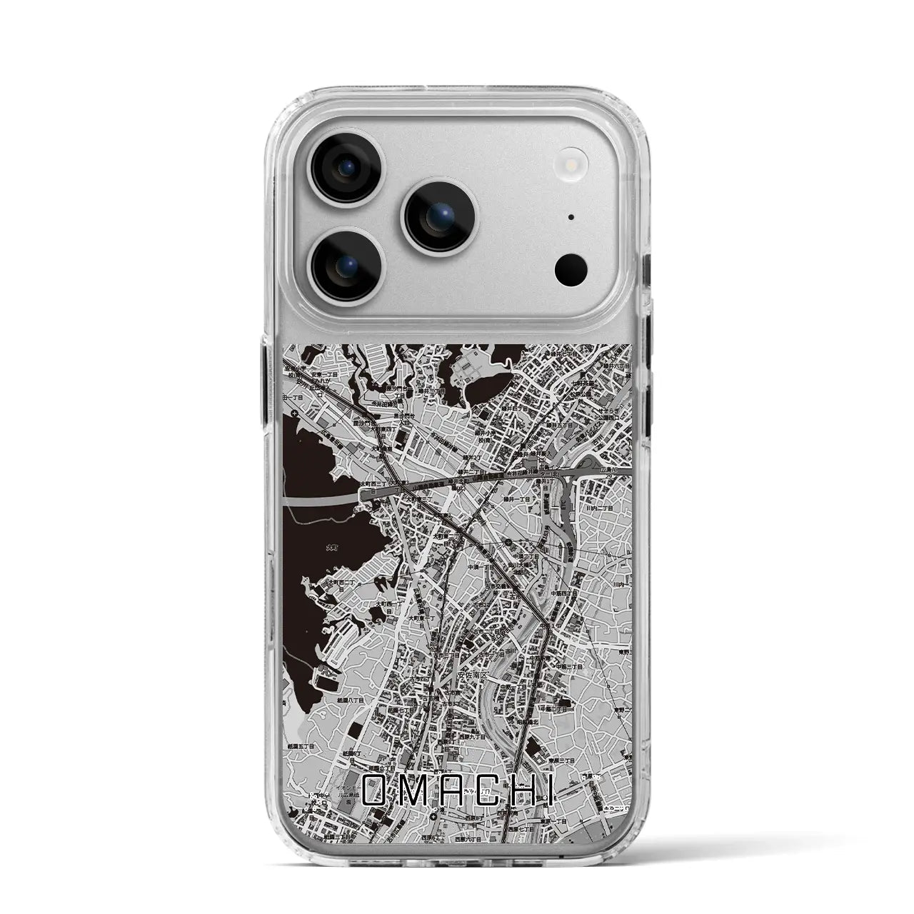 【大町(広島県)】地図柄iPhoneケース(MagSafeタイプ)