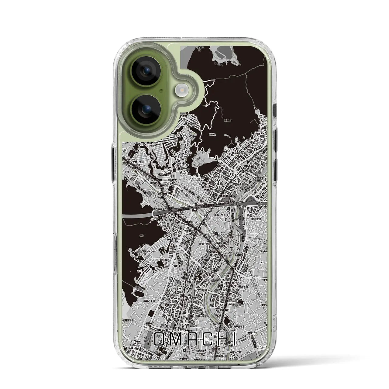 【大町(広島県)】地図柄iPhoneケース(MagSafeタイプ)