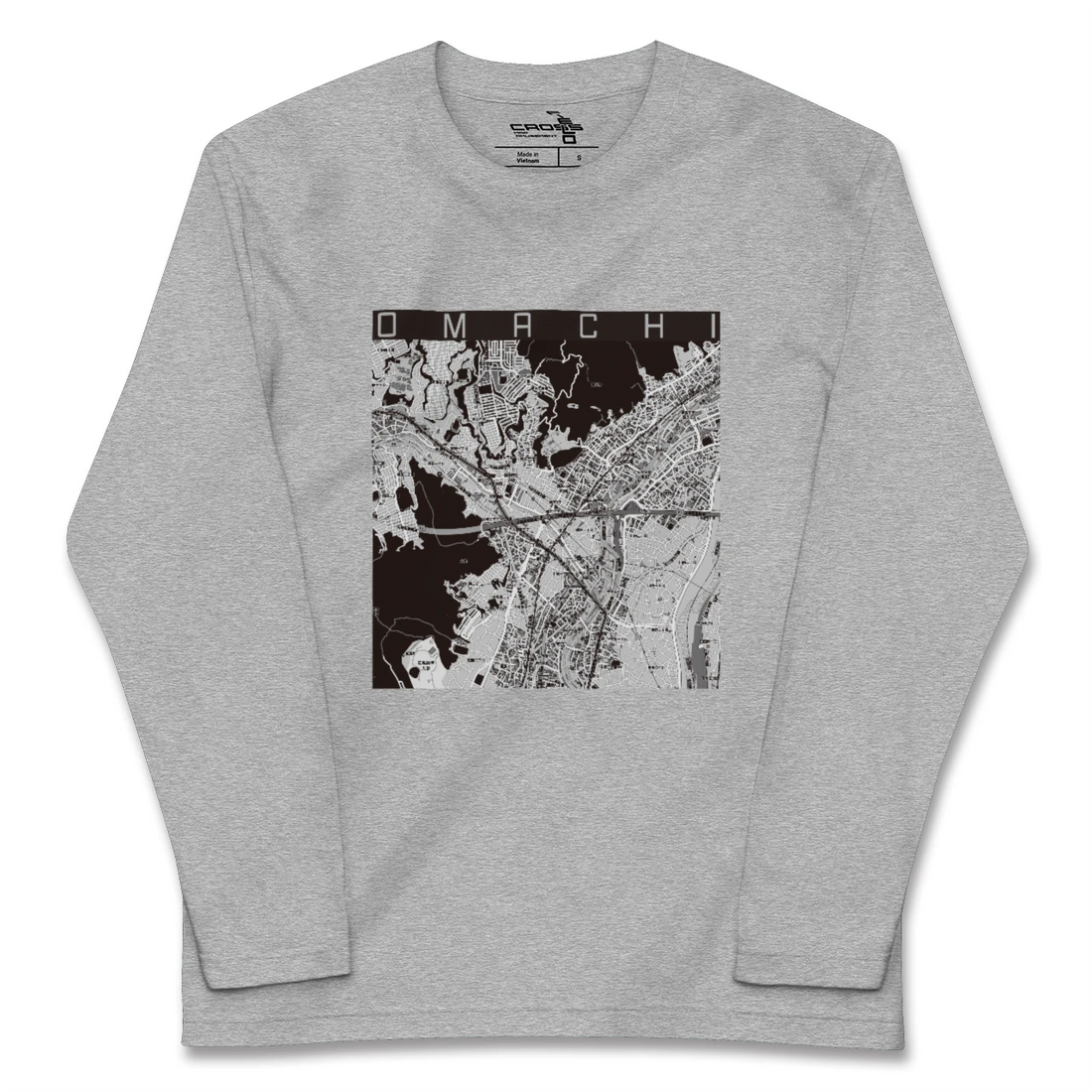 【大町(広島県)(広島県)】地図柄ロングスリーブTシャツ