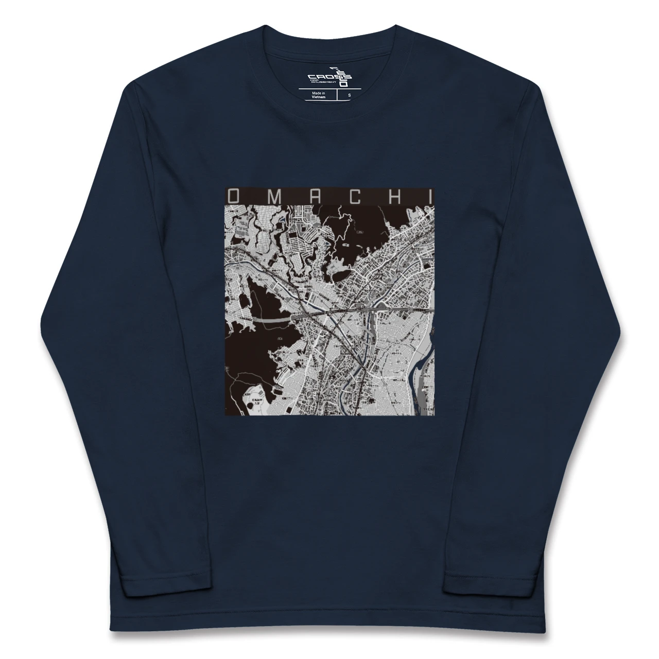 【大町(広島県)(広島県)】地図柄ロングスリーブTシャツ