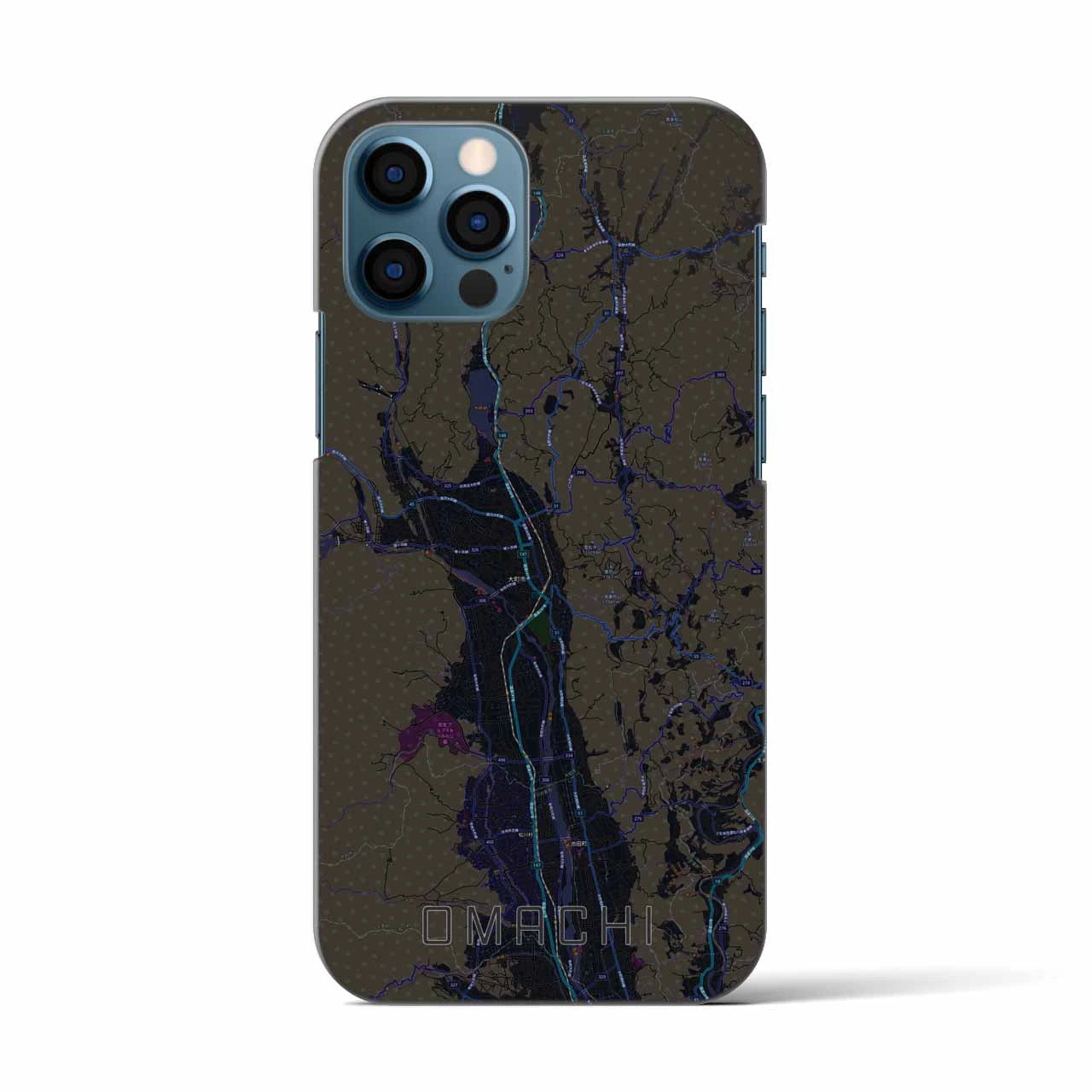 【大町(長野県)】地図柄iPhoneケース(バックカバータイプ)