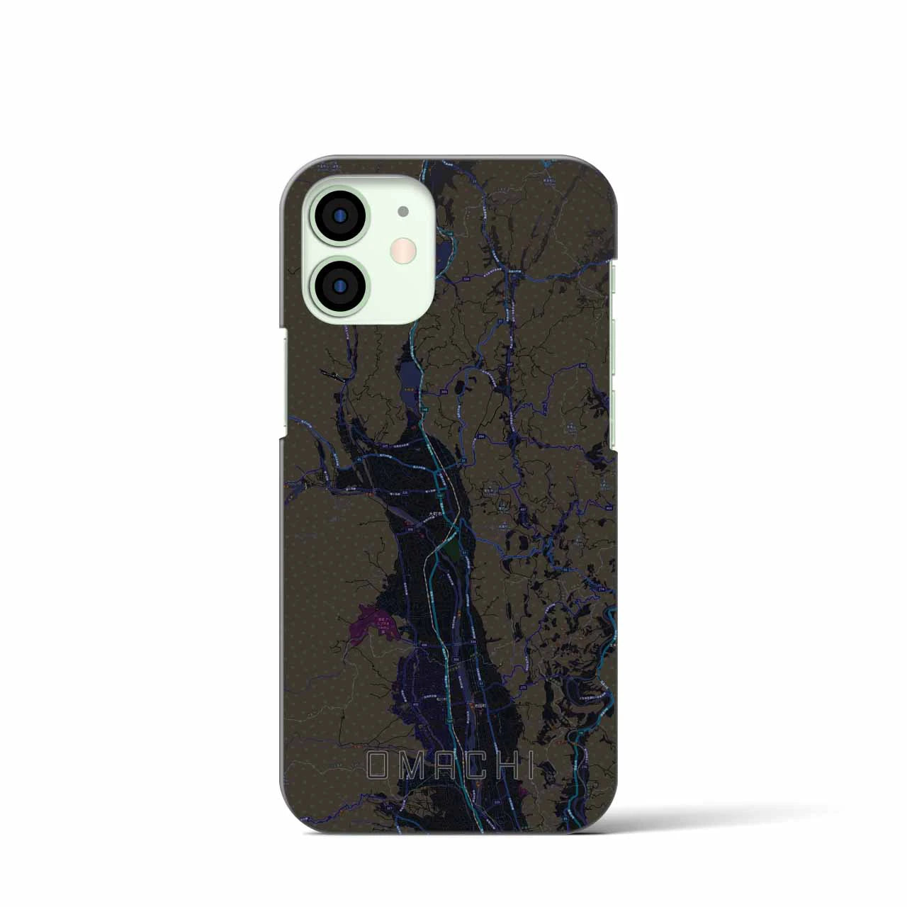 【大町(長野県)】地図柄iPhoneケース(バックカバータイプ)