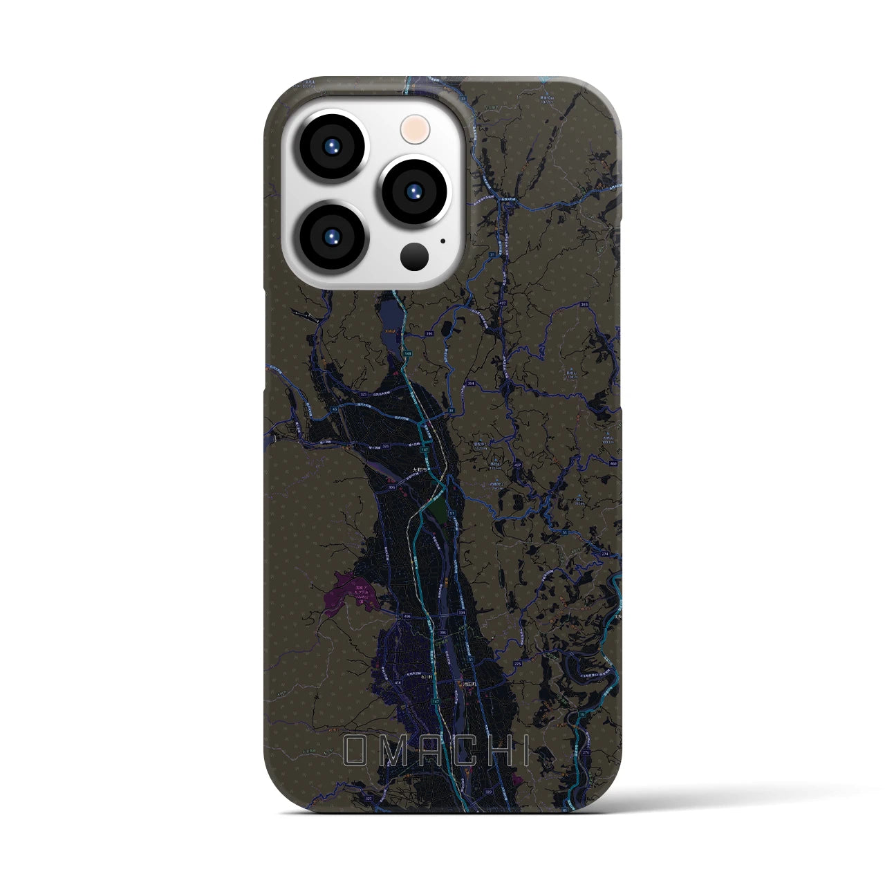 【大町(長野県)】地図柄iPhoneケース(バックカバータイプ)