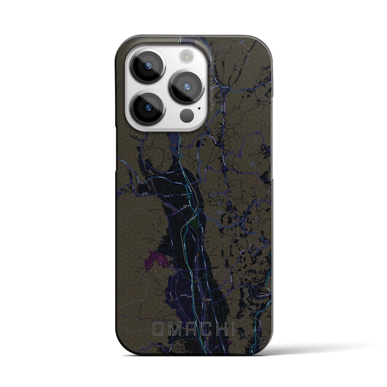 【大町(長野県)】地図柄iPhoneケース(バックカバータイプ)
