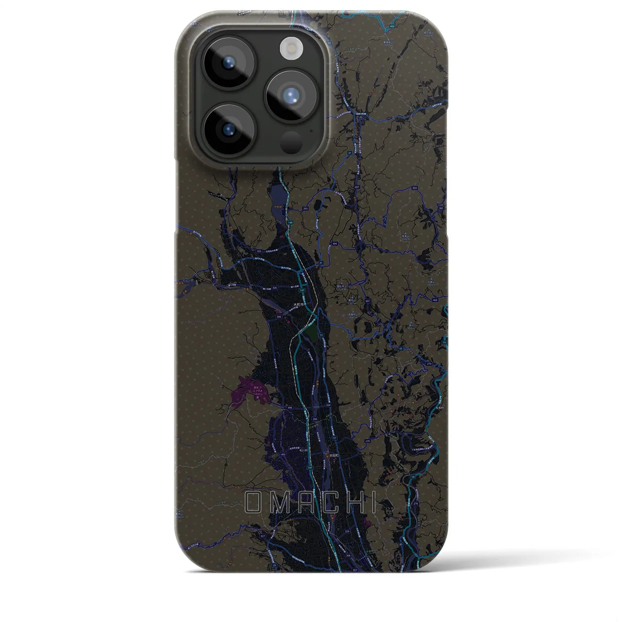 【大町(長野県)】地図柄iPhoneケース(バックカバータイプ)