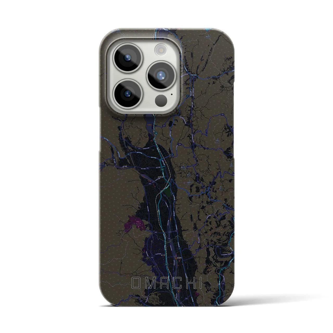 【大町(長野県)】地図柄iPhoneケース(バックカバータイプ)