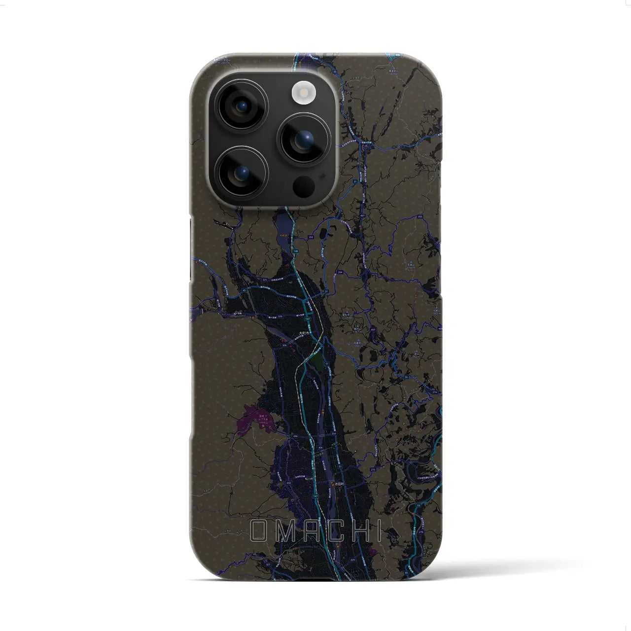 【大町(長野県)】地図柄iPhoneケース(バックカバータイプ)