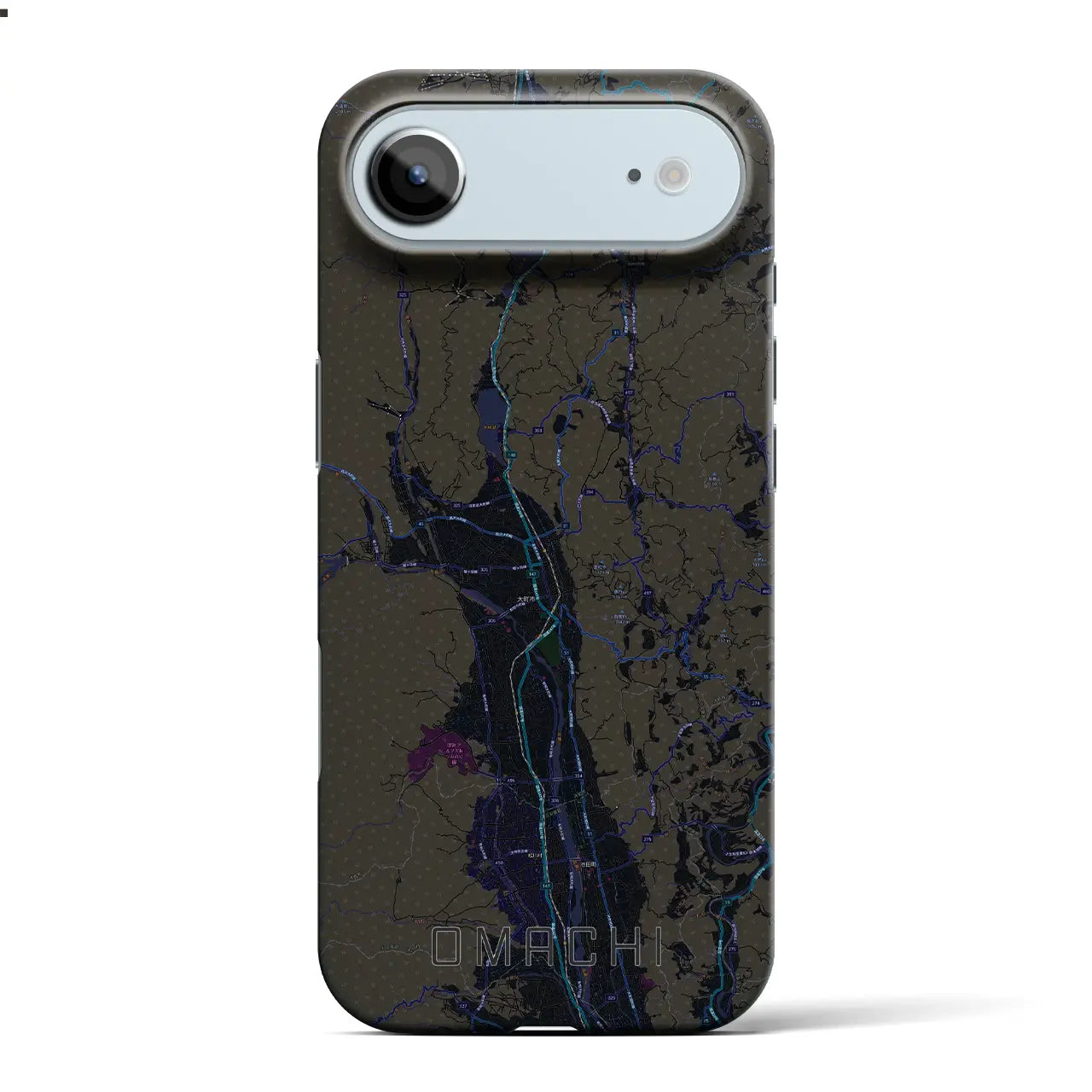 【大町(長野県)】地図柄iPhoneケース(バックカバータイプ)