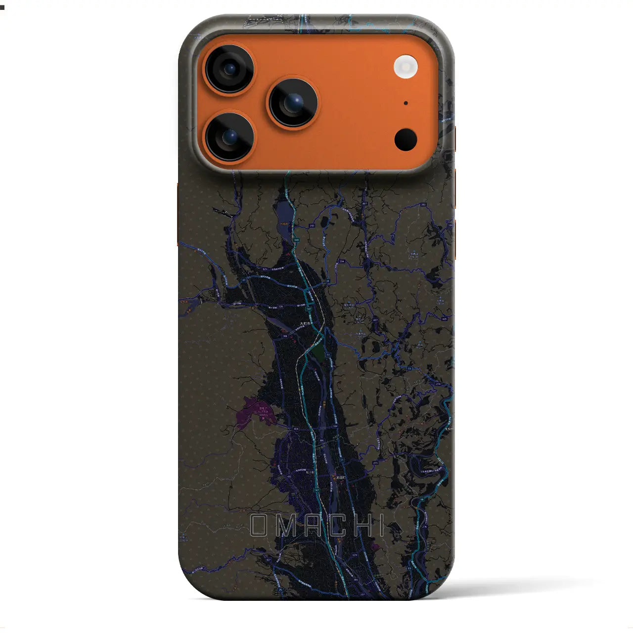 【大町(長野県)】地図柄iPhoneケース(バックカバータイプ)