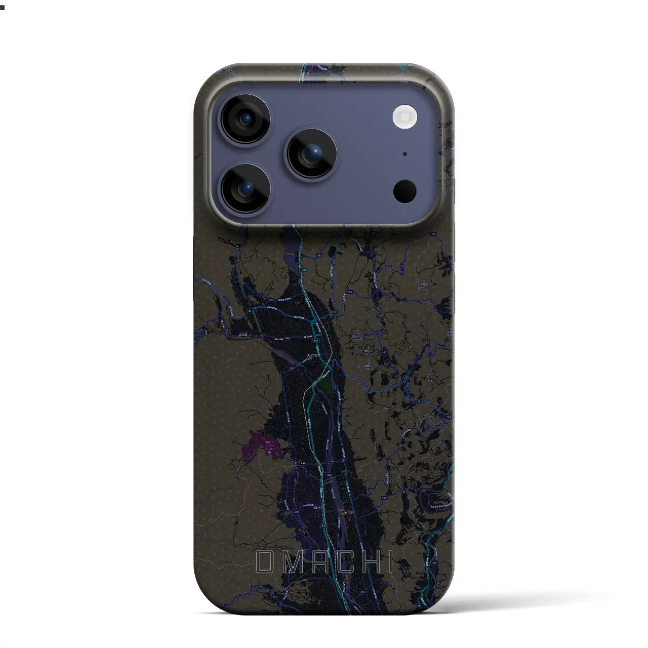 【大町(長野県)】地図柄iPhoneケース(バックカバータイプ)