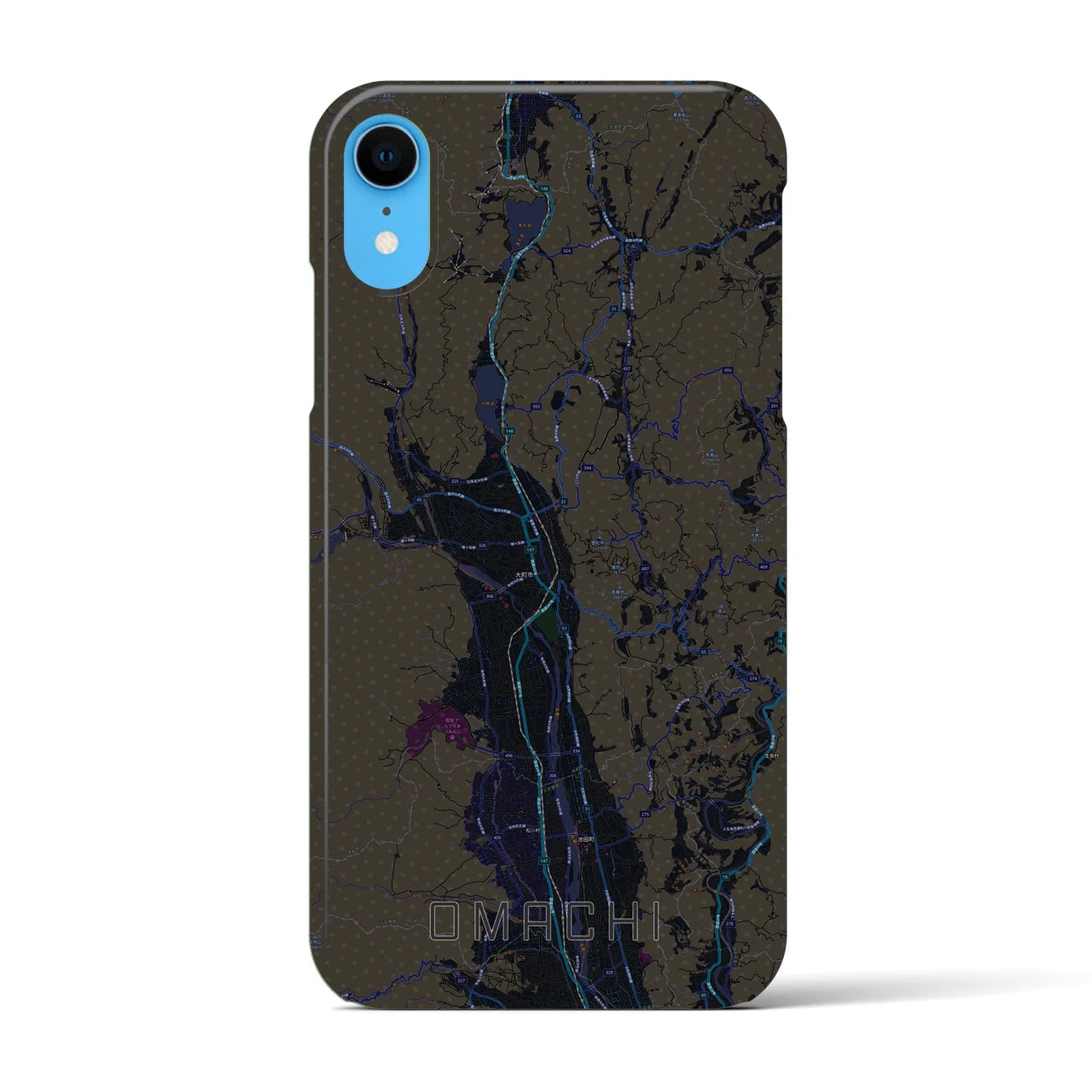 【大町(長野県)】地図柄iPhoneケース(バックカバータイプ)