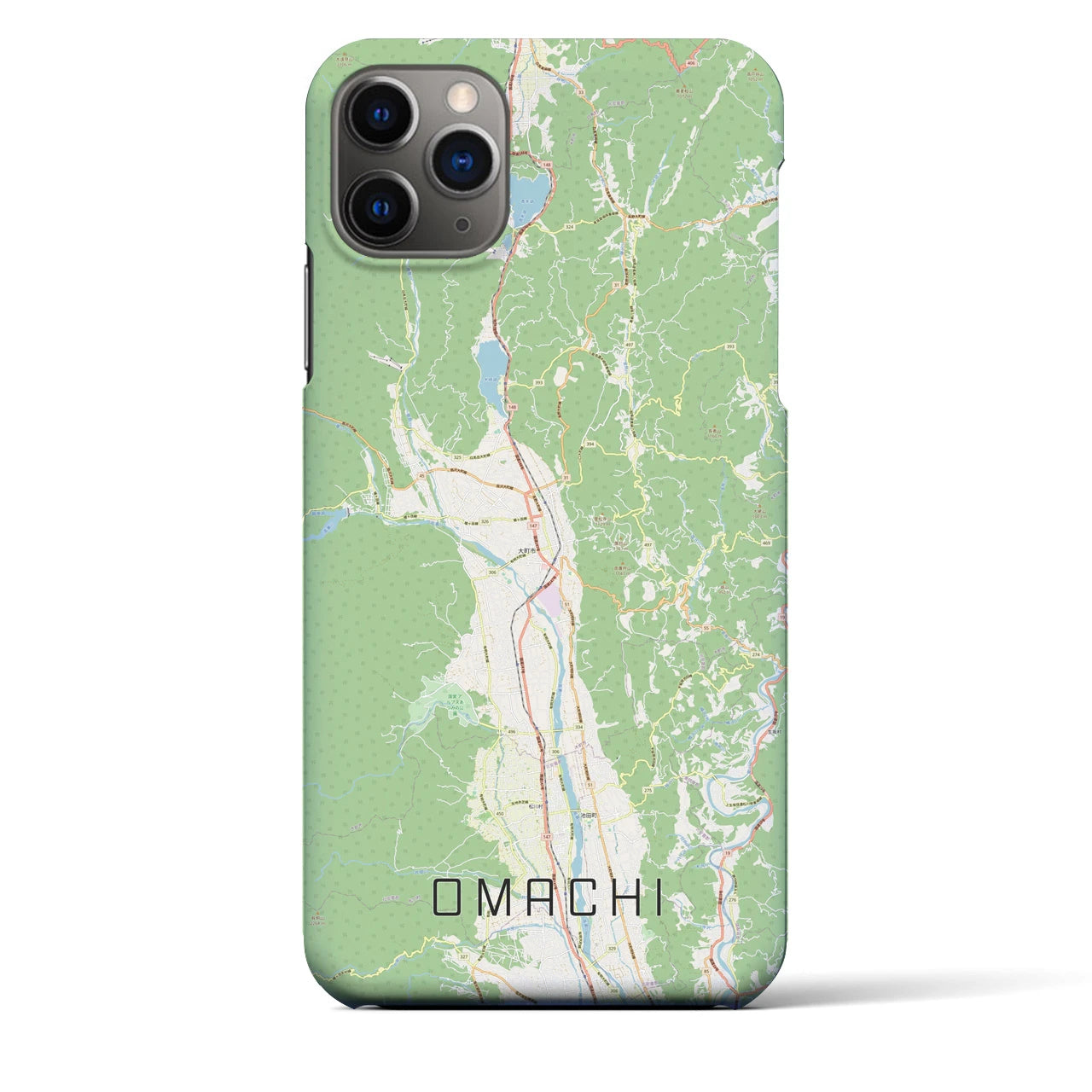 【大町(長野県)】地図柄iPhoneケース(バックカバータイプ)